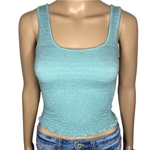 Aeropostale Light Blue Singed Sleeveless Tank Top Size Small